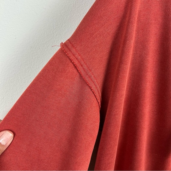 POL Burnt Orange oversized asymmetrical ruffled hem hoodie size: S - Picture 4 of 15